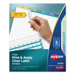Avery Print and Apply Index Maker Clear Label Dividers, 5 Color Tabs, Letter, 5 Sets orginal image