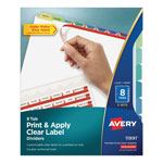 Avery Print and Apply Index Maker Clear Label Dividers, 8 Color Tabs, Letter, 5 Sets orginal image