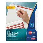 Avery Print and Apply Index Maker Clear Label Plastic Dividers with Printable Label Strip, 8-Tab, 11 x 8.5, Translucent, 1 Set orginal image