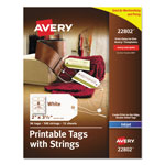Avery Printable Rectangular Tags with Strings, 2 x 3 1/2, Matte White, 96/Pack orginal image