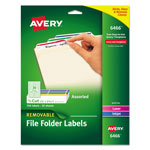 Avery Removable File Folder Labels with Sure Feed Technology, 0.66 x 3.44, White, 30/Sheet, 25 Sheets/Pack orginal image