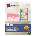 Avery Textured Half-Fold Greeting Cards, Inkjet, 5 1/2 x 8.5, Wht, 30/Bx w/Envelopes orginal image