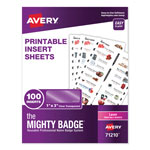 Avery The Mighty Badge Name Badge Inserts, 1 x 3, Clear, Laser, 20/Sheet, 5 Sheets/Pack orginal image