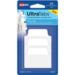 Avery Ultra Tabs Repositionable Multi-Use Tabs - 24 Tab(s) - 8 Tab(s)/Set - Clear Film, White Paper Tab(s) - 3 orginal image