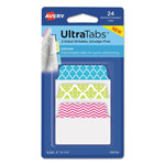 Avery Ultra Tabs Repositionable Standard Tabs, 1/5-Cut Tabs, Assorted Patterns, 2