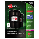 Avery UltraDuty GHS Chemical Waterproof and UV Resistant Labels, 8.5 x 11, White, 50/Box orginal image