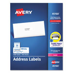 Avery White Address Labels w/ Sure Feed Technology for Laser Printers, Laser Printers, 1 x 2.63, White, 30/Sheet, 250 Sheets/Box orginal image