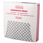 Bagcraft Grease-Resistant Paper Wraps and Liners, 12 x 12, Black Check, 1000/Box, 5 Boxes/Carton orginal image