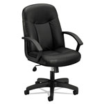 Basyx by Hon HVL601 Series Executive High-Back Leather Chair, Supports up to 250 lbs., Black Seat/Black Back, Black Base orginal image