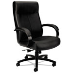 Basyx by Hon Validate Big and Tall Leather Chair, Supports up to 450 lbs., Black Seat/Black Back, Black Base orginal image