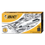 Bic Clic Stic Retractable Ballpoint Pen, Medium 1 mm, Black Ink, White Barrel, Dozen orginal image