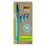 Bic Ecolutions Gel Pen, Retractable, Medium 1 mm, Black Ink, Blue Barrel, Dozen orginal image
