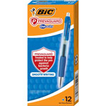 Bic PrevaGuard Gel-ocity Retractable Gel Pen, Medium 0.7 mm, Blue Ink, Clear/Blue Barrel, Dozen orginal image