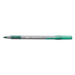 Bic Round Stic Grip Xtra Comfort Stick Ballpoint Pen, 1.2mm, Green Ink, Gray Barrel, Dozen orginal image