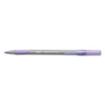 Bic Round Stic Grip Xtra Comfort Stick Ballpoint Pen, 1.2mm, Purple Ink, Gray Barrel, Dozen orginal image