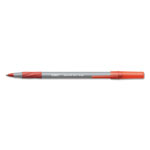 Bic Round Stic Grip Xtra Comfort Stick Ballpoint Pen, 1.2mm, Red Ink, Gray Barrel, Dozen orginal image