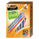 Bic Round Stic Xtra Precision Stick Ballpoint Pen, 1mm, Assorted Ink/Barrel, 60/Pack orginal image