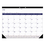Blueline Academic Monthly Desk Pad Calendar, 22 x 17, White/Blue/Gray Sheets, Black Binding/Corners, 13-Month (July-July): 2023-2024 orginal image