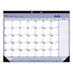 Blueline Academic Monthly Desk Pad Calendar, 21.25 x 16, White/Blue/Green, Black Binding/Corners, 13-Month (July-July): 2023 to 2024 orginal image