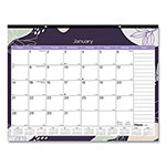 Blueline Monthly Desk Pad Calendar, Abstract Floral Artwork, 22 x 17, Black Binding, Clear Corners, 12-Month (Jan-Dec): 2024 orginal image