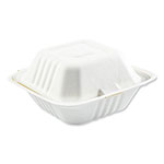 Boardwalk Bagasse PFAS-Free Food Containers, 1-Compartment, 6 x 6 x 3.19, White, Bamboo/Sugarcane, 500/Carton orginal image