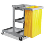 Boardwalk Janitor's Cart, Three-Shelf, 22w x 44d x 38h, Gray orginal image