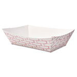 Boardwalk Paper Food Baskets, 2lb Capacity, Red/White, 1000/Carton orginal image