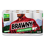 Brawny® Tear-A-Square Perforated Kitchen Double Roll Towels, 2-Ply, 11 x 11, White, 120 Sheets/Roll, 8 Rolls/Pack, 2 Packs/Carton orginal image