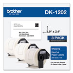 Brother Die-Cut Shipping Labels, 2.4 x 3.9, White, 300/Roll, 3 Rolls/Pack orginal image