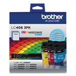 Brother LC4063PK INKvestment Ink, 1,500 Page-Yield, Cyan/Magenta/Yellow, 3 Pack orginal image