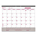 Brownline Monthly Desk Pad Calendar, 22 x 17, White/Burgundy Sheets, Black Binding, Clear Corners, 12-Month (Jan to Dec): 2024 orginal image