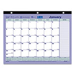 Brownline Monthly Desk Pad Calendar, 11 x 8.5, White/Blue/Green Sheets, Black Binding, 12-Month (Jan to Dec): 2024 orginal image