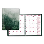 Brownline Mountains 14-Month Planner, Mountains Photography, 11 x 8.5, Green/Black/Pink Cover, 14-Month (Dec to Jan): 2022 to 2024 orginal image
