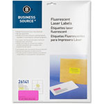 Business Source Laser Labels, Fluorescent, 2" x 4", 250 Pack, Neon Pink orginal image