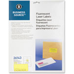 Business Source Laser Labels, Fluorescent, 2' x 4", 250 Pack, Neon Yellow orginal image