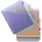 Business Source Poly Index Dividers, Double Pocket, 8-Tab, 8-1/2