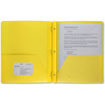 Business Source Poly Portfolio, 3 Prong, 2 Pockets, Letter, .3mil, Yellow orginal image