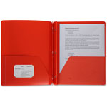 Business Source Poly Portfolio, 3 Prong, 2 Pockets, Letter, .3mil, Red orginal image
