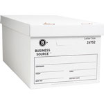 Business Source Storage Box, Lift Off Lid, Letter, 12" x 24" x 10", White orginal image