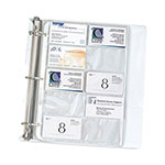 C-Line Business Card Binder Pages, Holds 20 Cards, 8 1/8 x 11 1/4, Clear, 10/Pack orginal image