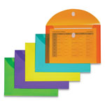 C-Line Reusable Poly Envelope, Hook & Loop Closure, 8.5 x 11, Assorted, 10/Pack orginal image