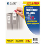 C-Line Self-Adhesive Ring Binder Label Holders, Top Load, 2 1/4 x 3 1/16, Clear, 12/PK orginal image