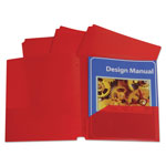 C-Line Two-Pocket Heavyweight Poly Portfolio Folder, 3-Hole Punch, Letter, Red, 25/Box orginal image