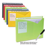 C-Line Write-On Poly File Jackets, Straight Tab, Letter Size, Assorted Colors, 10/Pack orginal image