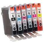 Canon 4705A018 (BCI-6) Ink, 370 Page-Yield, Assorted, 6/PK orginal image
