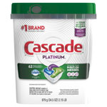 Cascade Dish Soap, Action Pacs, Platinum, Fresh Scent, 62 Per Pack, 3/Case, 186 Total orginal image