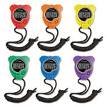 Champion Water-Resistant Stopwatches, 1/100 Second, Assorted Colors, 6/Set orginal image
