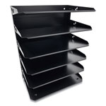 Coin-Tainer Steel Horizontal File Organizer, 6 Sections, Letter Size Files, 8.75 x 12 x 15, Black orginal image