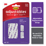 Command® Adjustables Repositionable Mini Refill Strips, Holds up to 0.5 lb, 1.03 x 1.32, White, 18 Strips orginal image