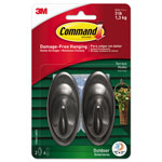 Command® All Weather Hooks and Strips, Plastic, Medium, 2 Hooks and 4 Strips/Pack orginal image